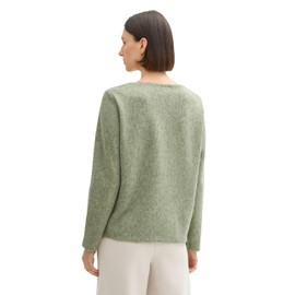 TOM TAILOR Women's RIPP Sweatshirt with Buttons, 36510 - Pure Sage Melange