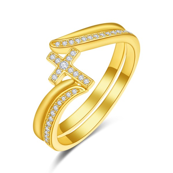 Cross Ends Cz Thumb Ring Womens Christians Prayer 925 Sterling