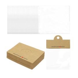 PATIKIL Jewelry Display Bags, 50 Pcs Jewelry Package Bags Small Craft Packaging Set for Small Business, Necklace, Bracelets, Key Chains, Earrings, Brown