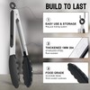 HOTEC Premium Stainless Steel Locking Kitchen Tongs with Silicon Tips,