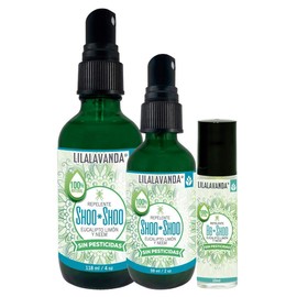 LilaLavanda Shoo*Shoo Repelente natural de mosquitos sin pesticidas, con aceite de Neem, aceite de eucalipto limón, citronela y cedro. Para bebe, niños y toda la familia (Kit de 3)