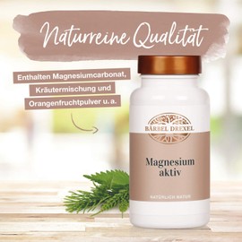 BÄRBEL DREXEL® Magnesium Aktiv Tabletten – natürliche Kapseln Hochdosiert zum Depot-Aufbau (200 Stk), 100% Herstellung Deutschland, Nervensystem & Muskelunterstützung, Premium Magnesiumcarbonat