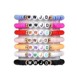 Yowivon WWJD Bracelets Christian Easter Bracelets Pack Colorful Inspirational Religious Jewelry Stretch Stackable Friendship Bracelets for Women Trendy Stuff