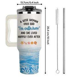 A Wise Woman Once Said Im Outta Here Tumbler - Retirement Gifts For Women 2024, Funny Retired Gifts for Women, Cool Coffee Cup for Mom, Teachers, Wife, Coworker, Sister - Retiring Present for Her