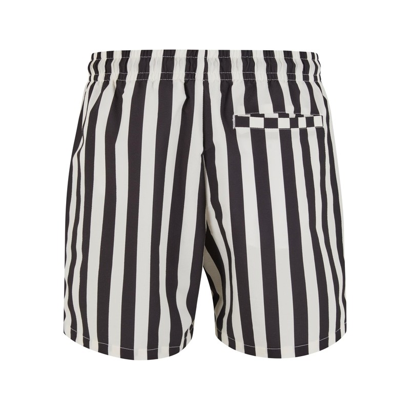 Urban Classics Men's Swim Trunks, Black/off-white, M