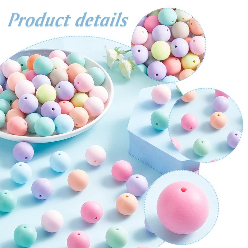 PH PandaHall 100pcs 20mm Chunky Bubblegum Beads, Opaque Acrylic Round