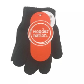 Wonder Nation 2 Pair Pack Wonder Nation Children's Gloves Black And Gray Ages Over 24 Months