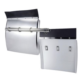 Cabtherlyn Quarter Fenders Set with Tube 24" x 24", Deluxe Stainless Steel, Triangle Bracket and Mounting Hardware Included, Right Left, Fit for Semi Truck