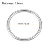sourcing map 0.59"(15mm) Metal O Rings 1.6mm Thick Non-Welded Ring