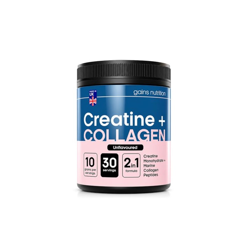 GN Creatine + Marine Collagen Powder, Unflavoured, 5g Creatine Monohydrate