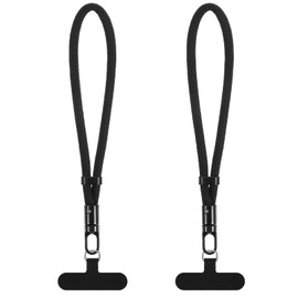 Nogeqi 2 Pack Phone Wrist Strap with Tether Tab, Universal Phone Lanyard Tab with Wrist Lanyard, Compatible with Most Smartphones, Multifuctional and Adjustable (Balck)