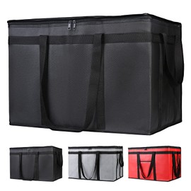 CIVJET CIVJET Insulated Food Delivery Bag, XXXL Insulated Reusable Grocery Cooler/Hot Bags, Tote Bag for Shopping/Travel/Doordash, Catering Bag Doordash 22x14x13, Black, 1-Pack