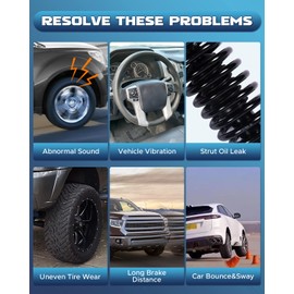 Peforway Front & Rear Struts Shock Absorbers Coil Spring Assembly Fit for Honda Accord 2003 2004 2005 2006 2007 (Excluding Hybrid Models) Replacement 171372 172123L 172123R