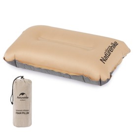 Naturehike Camping Cushion, Travel Cushion, Beach Cushion, Lumbar Cushion, Self-Inflating Cushion, Camping Accessories, Lightweight and Portable, Suitable for Camping, Beach, Travel, Motorhome, Office, Khaki