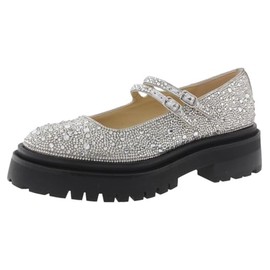 Betsey Johnson Women's Rico Loafer, Silver, 5.5