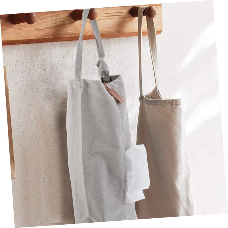 LABRIMP Sturdy Canvas Car Tissue Bag Portable Seat Organizer Wall-Mounted