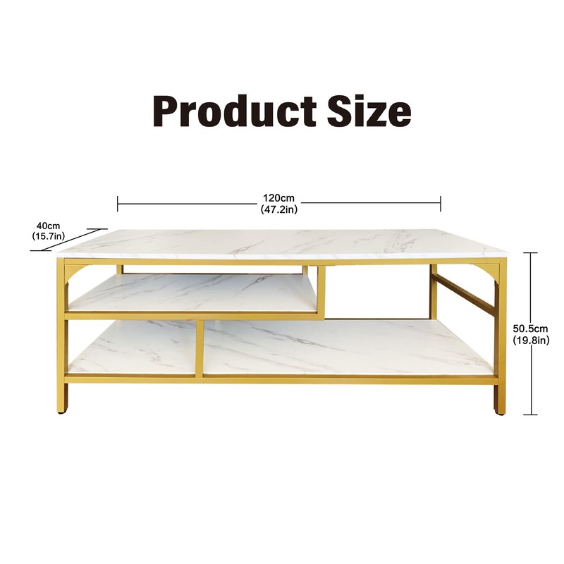 AT-VALY 3-Tier Stand for TV Media Console Table with Open