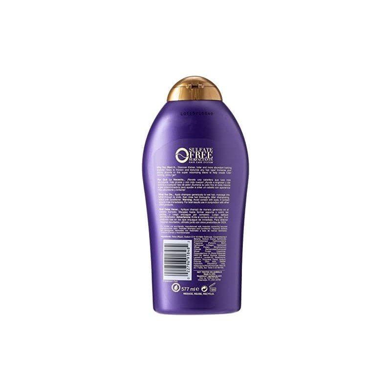 Organix Biotin and Collagen Shampoo Bonus, 19.5 Ounce