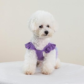 Yaopelky Dog Birthday Dress It's My Birthday Dog Dress Small Doggy Girl's Tutu Dresses Ruffle Sleeless Puppy Clothes Tulle Lace Skirt Pet Costume Cat Outfits (Purple, L)