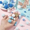 SUNNYCLUE 390Pcs Blue Pompom Balls Polyester Pom Poms Random Mixed
