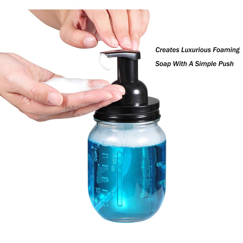 Amolliar Mason Jar Foaming Soap Dispenser Pump, Plastic Foam Soap
