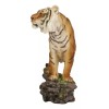 Sultan Orange Bengal Tiger On Rock Statue 7.25"Long Giant Cat