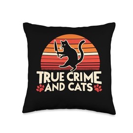 True Crime And Cats Throw Pillow