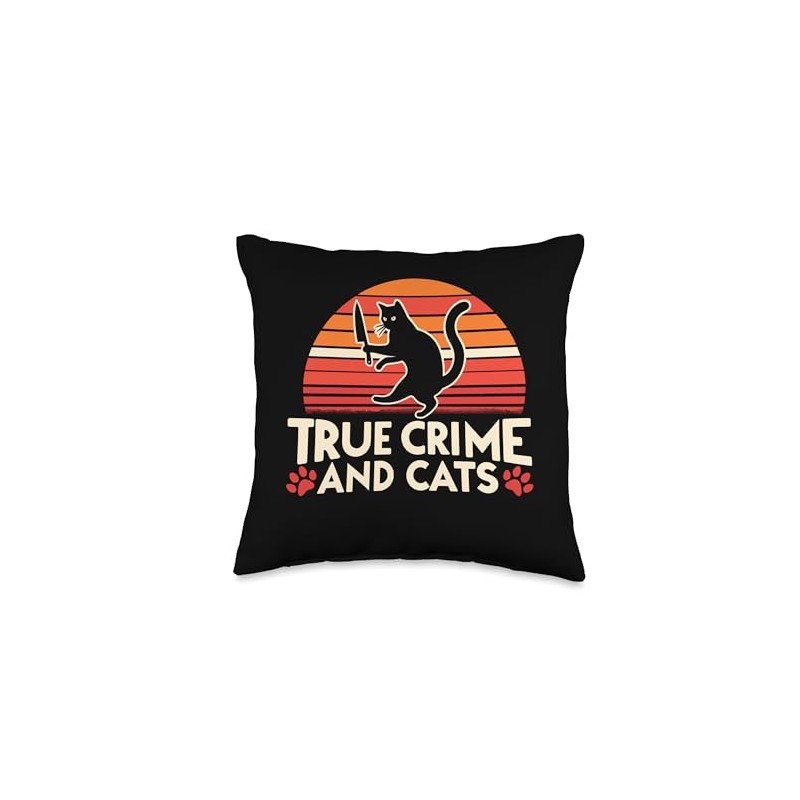 True Crime And Cats Throw Pillow