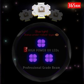 LBJD 365NM UV Black Light Flashlite, High Power Blacklight Flashlights with Professional Filtered 3 LED Bead, for Pet Urine Detection, Dry Stains, Gemstone Observation(8.6'' 11.4'')