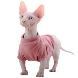 DUOMASUMI Sphynx Cat Vest Autumn Winter Devon Rex Cat Velvet Four-Legged Clothes Warmth Elasticity Hairless Cat Clothes (XX-Large)