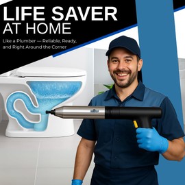 InstaPlunge Electric Toilet & Drain Plunger – Powerful One-Button Unclogger for Toilets, Sinks & Showers – Fast-Acting Drain Cleaner Tool (Black)