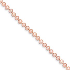 14k 4-5mm Pink Freshwater Cultured Near Round Pearl Necklace