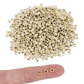 HAHIYO Blonde 4.0x2.7x2.7mm Micro Links Hair Extension Beads Nano Ring Hair Extensions Rings with Thin Silicone Lining for Invisible Professional Salons Extensions Tool, 500Pcs