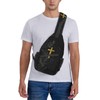 MANQINF Jesus Christian Cross Sling Bag,Casual Crossbody Backpack Shoulder Chest