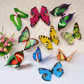 SEIWEI Butterfly Wall Art Wall Decor Sculpture Hanging Decoration for Home Yard Patio Garden Decoration Random Color 10pcs