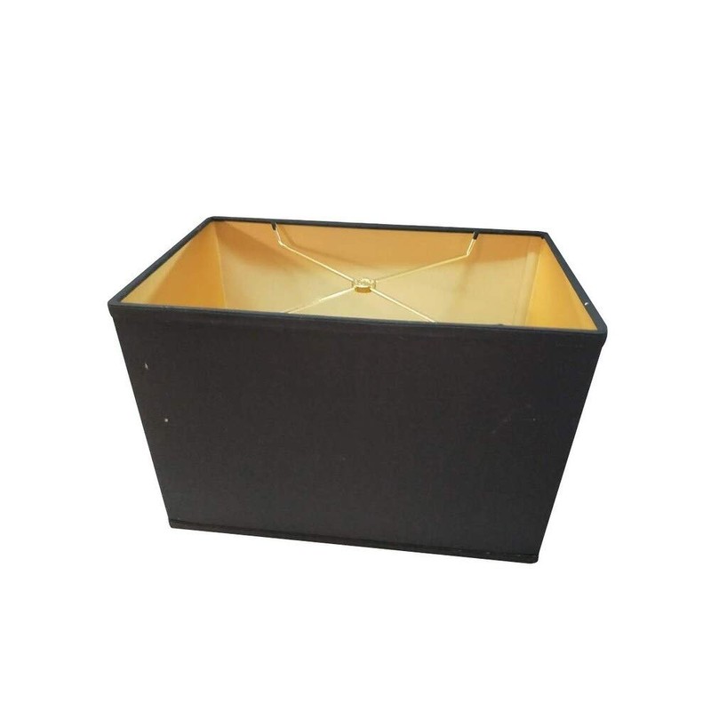 Black Rectangular Drum Hardback Lampshade (14x8) X 10 Modern Contemporary