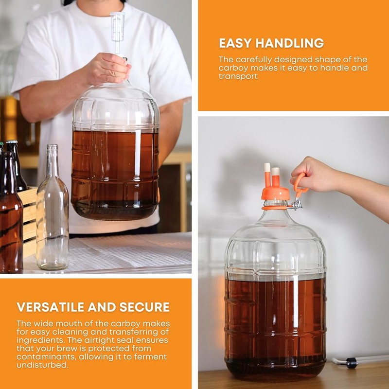 E.C. Kraus 3 gal Glass Carboy