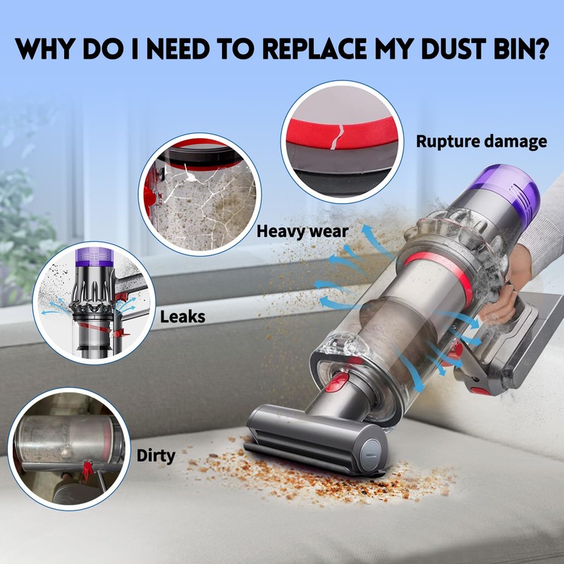 Dust Bin Replacement Compatible with Dyson V11 Animal,V11 Extra,V11 Torque