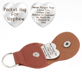 cobee Love Heart Pocket Hug Token, Long Distance Relationship Gifts Thinking of You Present Gifts Relationship Keepsake Little Pocket Hug Isolation Gifts for Family Friends(Nephew)