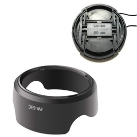 FANZR EW-63C Lens Hood & 58mm Lens Cap for EF-S 18-55mm f/3.5-5.6 Lens, EF-S 18-55mm f/4-5.6 Lens on T8i T7i 90D 80D 77D Camera (2 Pack)