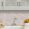 STICKGOO 10-Sheet Peel and Stick Backsplash, PVC Backsplash Tile, Herringbone