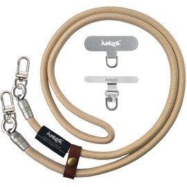 APEGG Apricot Smartphone Strap, Mobile Strap, Neck Strap, Shoulder Strap, Shoulder Strap, 47.2 inches (120 cm), Adjustable, Outdoor, Fall Prevention, Compatible with All Smartphones, 2 Strap Holders