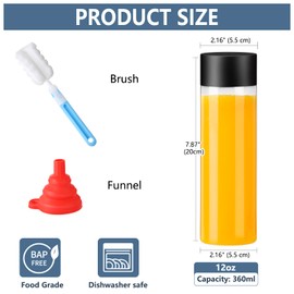 YBCPACK 12 Pack 400ml Plastic Bottles with Lids, Heat Resistant, 100% Food Safe Reusable Plastic Juice Bottles for Hot & Cold Drinks, Water, Milk, Smoothie and Other Beverages (Dishwasher-Safe)