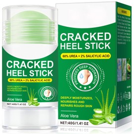 60% Urea Cream with 2% Salicylic Acid & Aloe vera Cracked Heel Stick, Repair Cracked Heels, Long-lasting Moisture, Deep Moisturizing Heel Balm with Aloe Vera, Tea Tree Oil, Coconut Oil, 1.41 oz