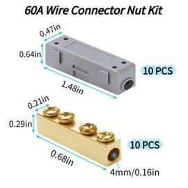 YNSSJY 10PCS 10 AWG Gauge Wire Connector Nut Kit, 60 Amp Splicing Quick Wiring Connection Terminal, Spree Splice Connector Box Snap Wire Connector for Industrial Equipment
