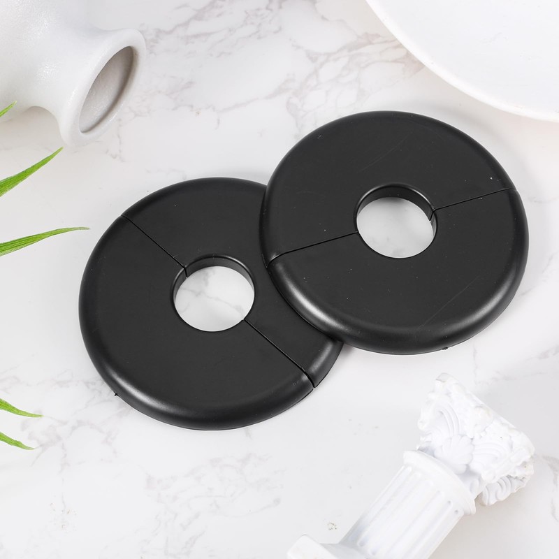 2pcs Wall Split Flange, ABS Round Escutcheon Plate Plumbing Cover
