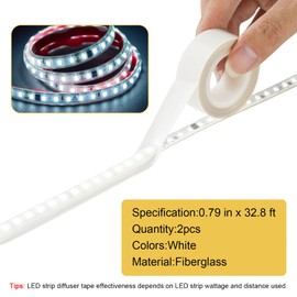 Light Soften Tape 2 PCS 0.78inx29ft LED Light Strip Masking Tape for Slightly Diffuser Light,White