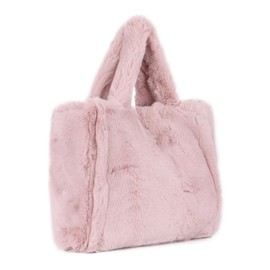 EVEOUT Fluffy Tote Bag for Women Large Faux Fur Tote Shoulder Bag Furry Shoulder Bag Plush Handbags