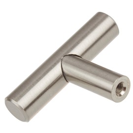 GlideRite Hardware 5002-T-SS-1 2 inch 1 Pack Solid T-Bar Handle Knobs, 2", Stainless Steel Finish