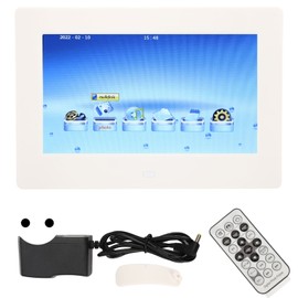 7 Inch White Digital Photo Frame HD Multifunctional Electronic Album With Remote Control Support Video Picture Playback Music Clock Calendar EU Plug